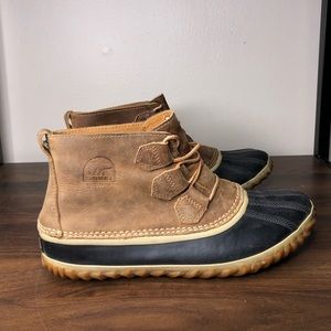 SOREL Out N About Brown Leather Ankle Boots Sz 9